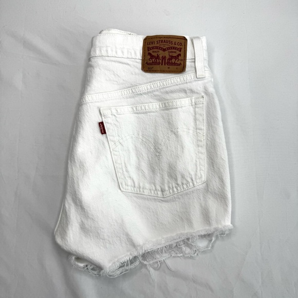 Levi’s 501 White Cut Off Shorts Denim Women’s Size 30” - Picture 14 of 14